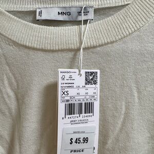 Mango - XS - NWT - Cream Sweater